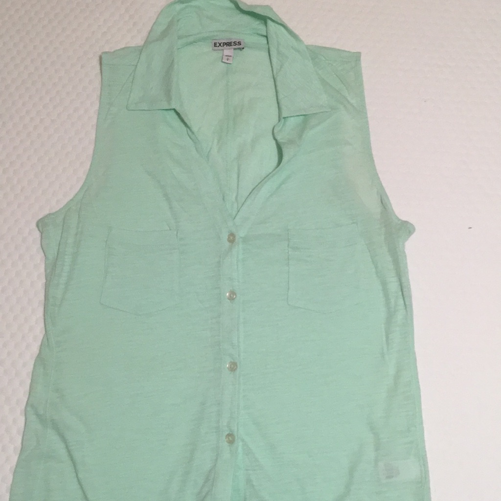 Express Mint Collared Tank Euc
